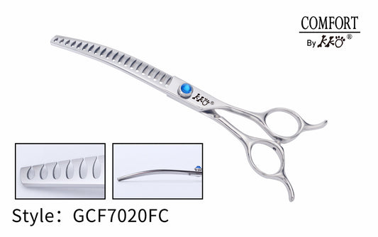 KKO Comfort Line Scissors Curved Chunker with 20 Flat Teeth 7"