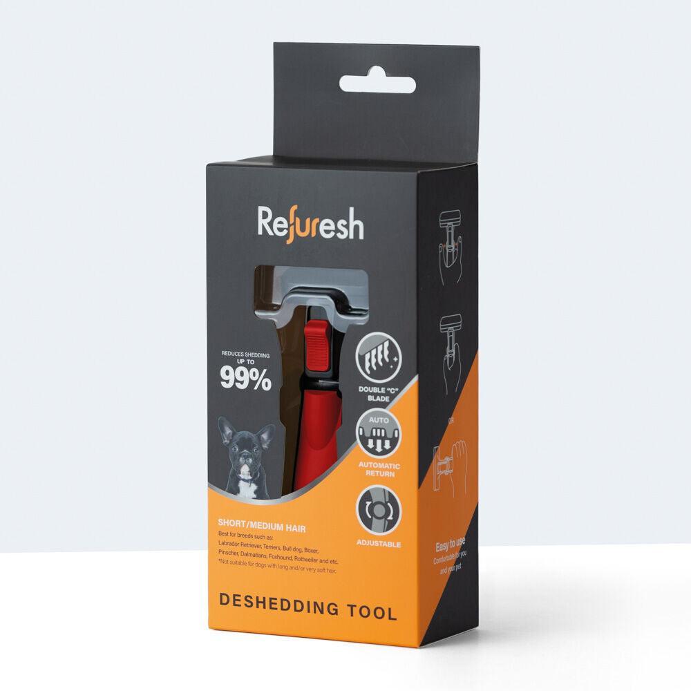 Refuresh Gentle Deshedding Brush for Short/Medium Hair - Red