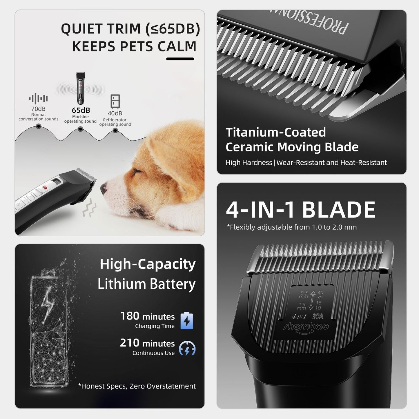 Shernbao Smart Digital 4-in-1 Adjustable Clipper PGC660S
