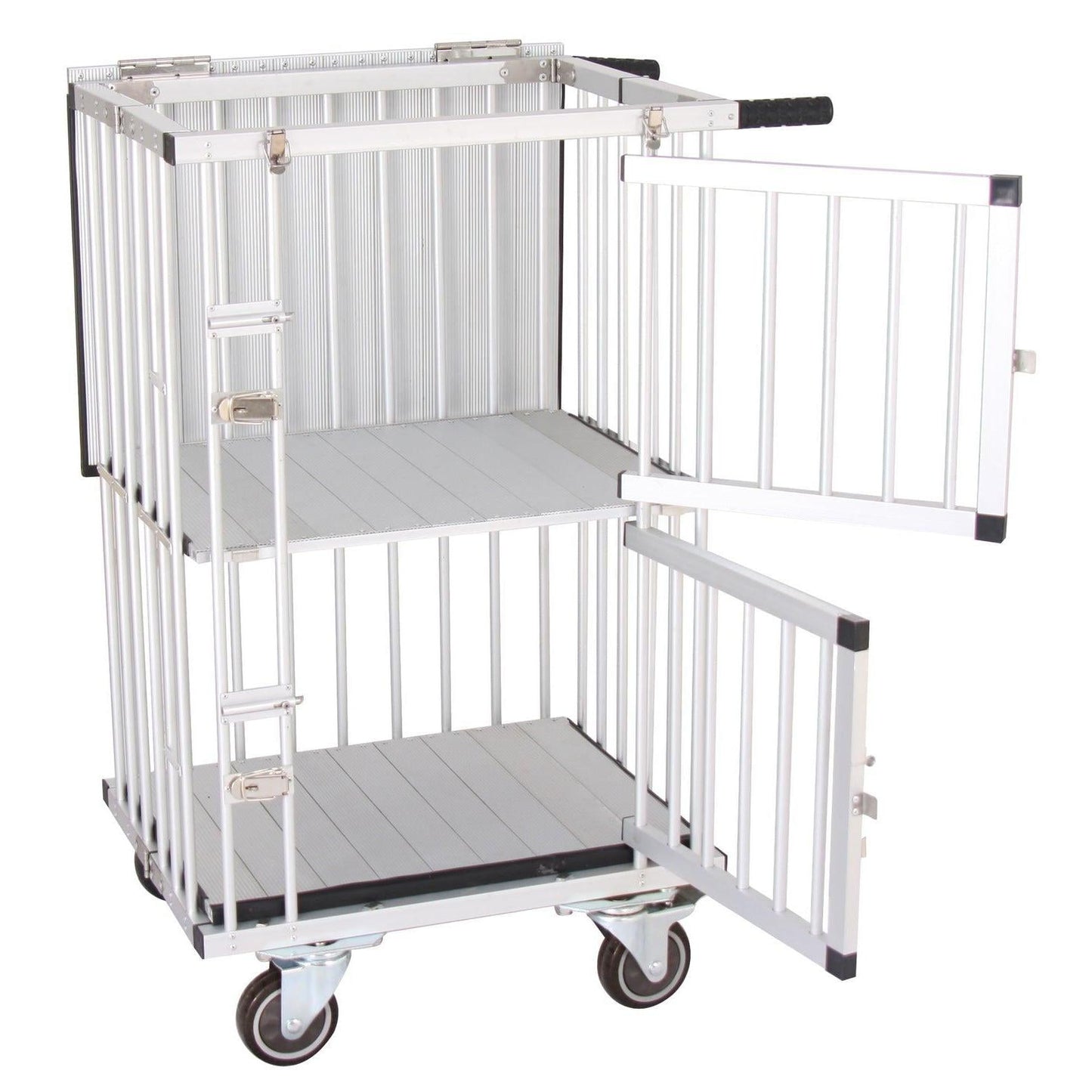 Aeolus 2-Berth Double Deck Show Trolley with 6" Rubber Wheels - XSmall [Silver]