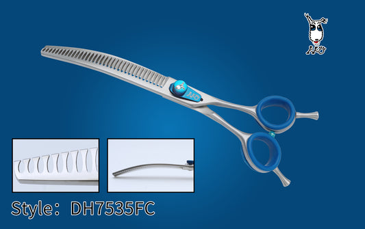 KKO Japanese Scissors Curved Chunker with 35 Flat Teeth 7.5"