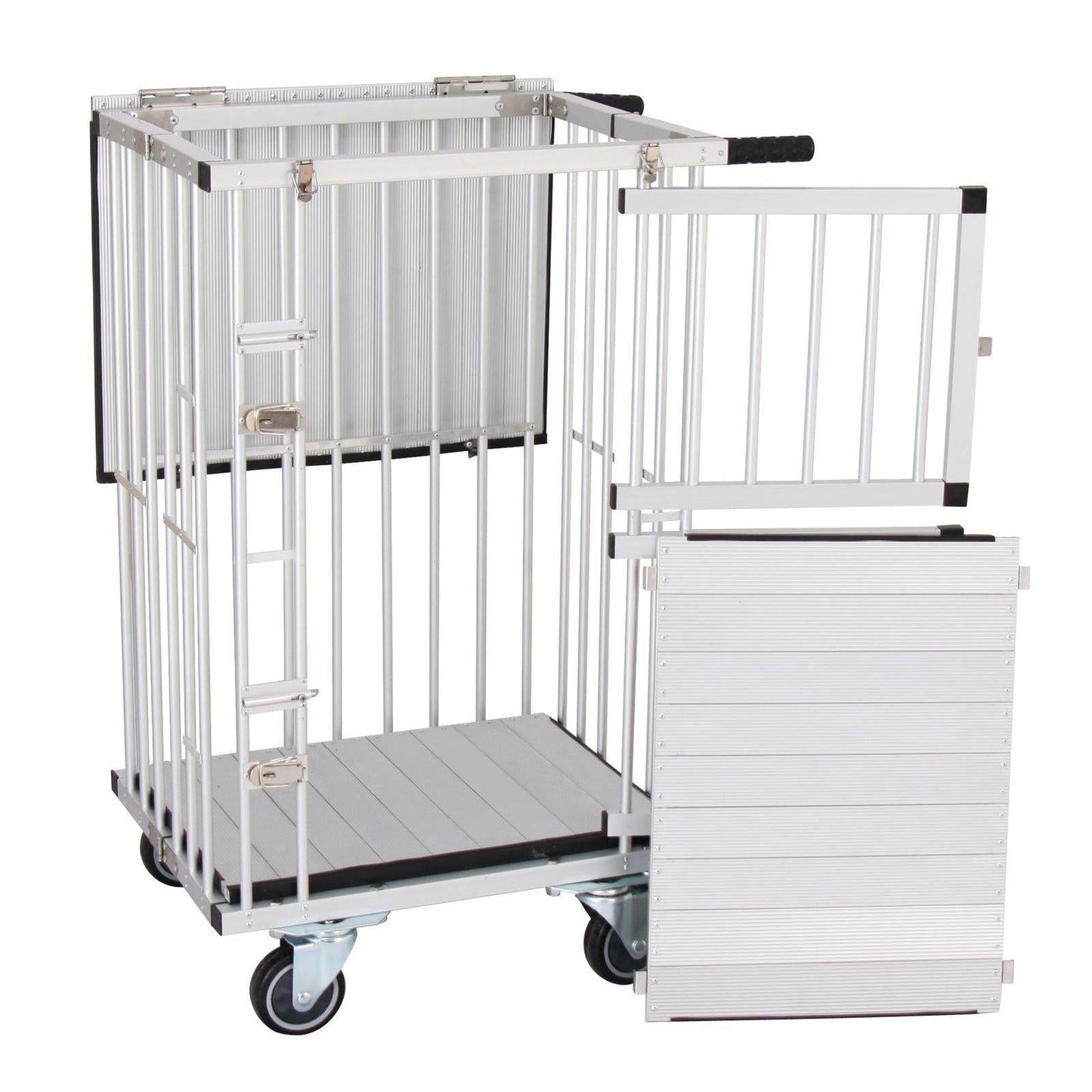 Aeolus 2-Berth Double Deck Show Trolley with 6" Rubber Wheels - XSmall [Silver]