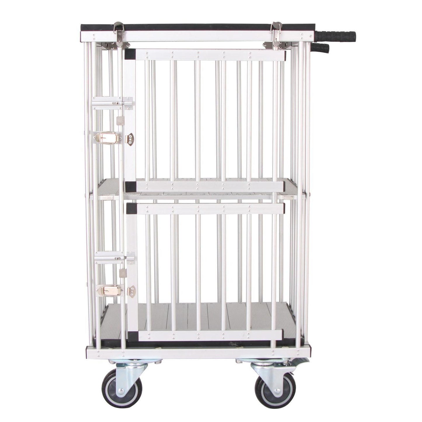 Aeolus 2-Berth Double Deck Show Trolley with 6" Rubber Wheels - XSmall [Silver]