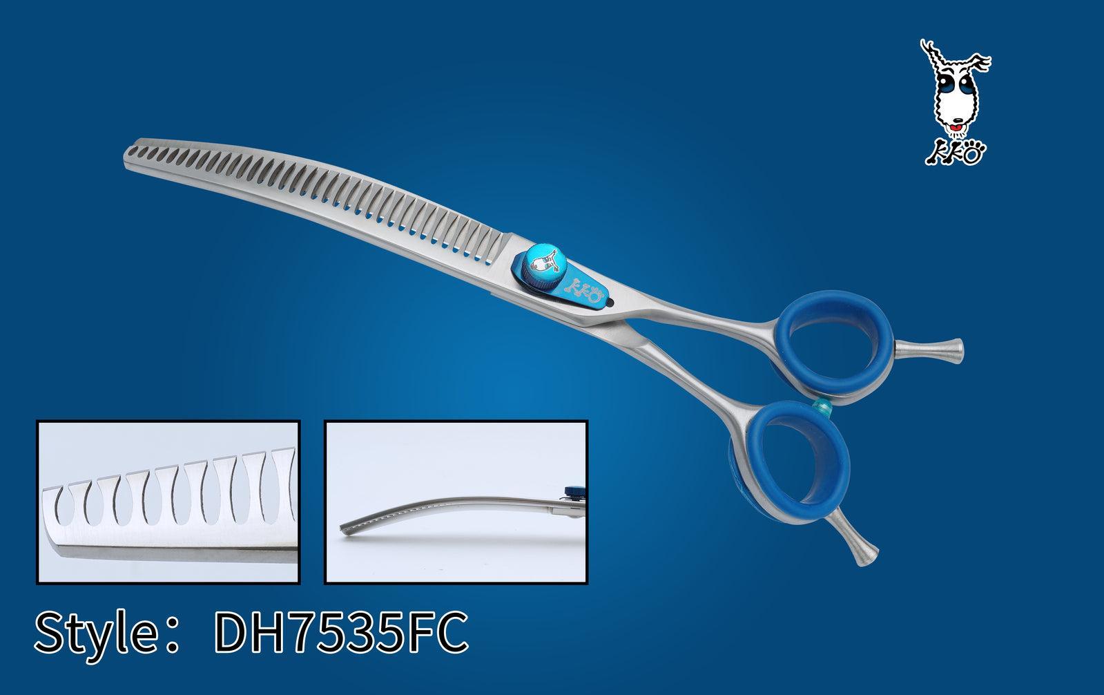 KKO Japanese Scissors Curved Chunker with 35 Flat Teeth 7.5