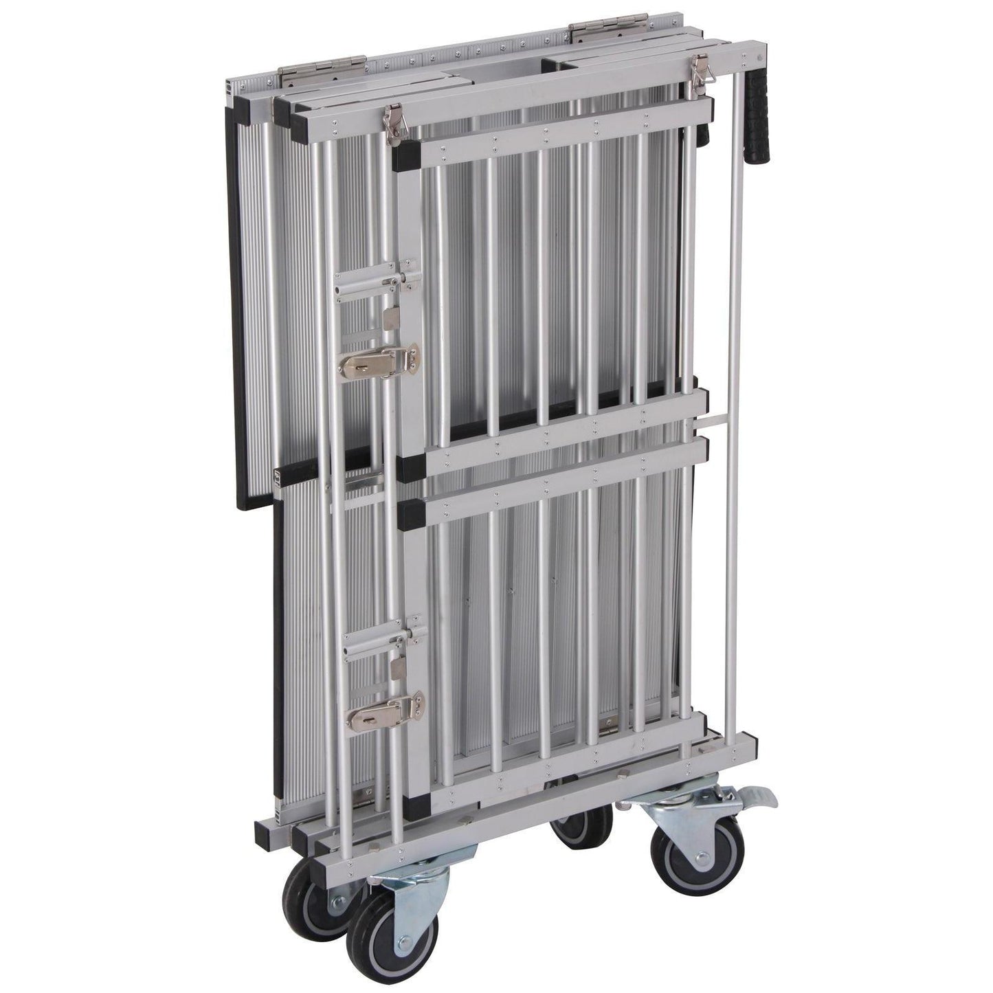 Aeolus 2-Berth Double Deck Show Trolley with 6" Rubber Wheels - XSmall [Silver]