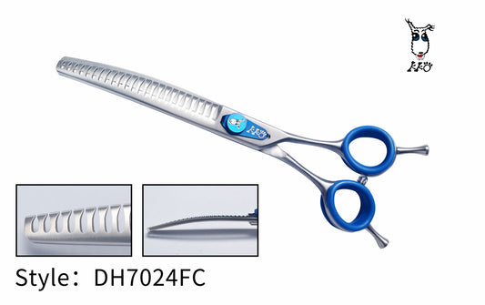 KKO Japanese Scissors Curved Chunker with 24 Flat Teeth 7"