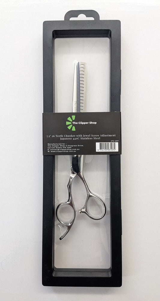 Diamond Cut 7.5" 26 Teeth Chunker Japanese 440C Stainless Steel Scissor